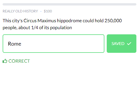 Screenshot of Bored Trivia hard mode showing free text input format